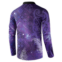 Aotearoa Taniko Matariki Button Sweatshirt Cosmic Violet LT7 - Polynesian Pride