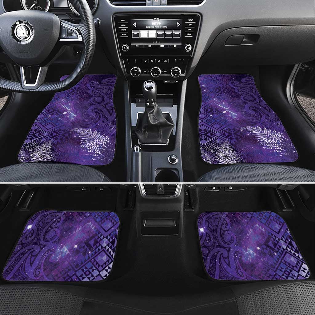 Aotearoa Taniko Matariki Car Mats Cosmic Violet LT7 Set 4pcs Purple - Polynesian Pride