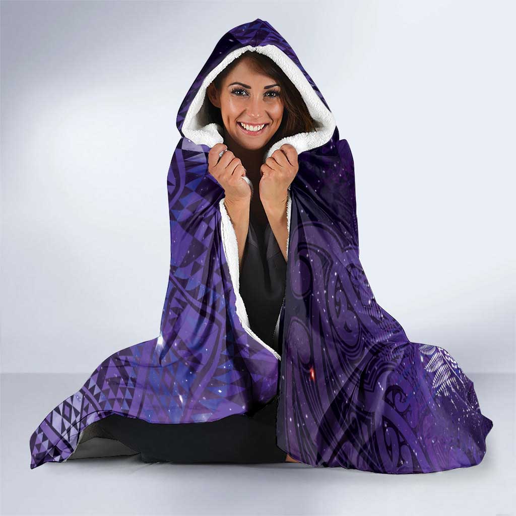Aotearoa Taniko Matariki Hooded Blanket Cosmic Violet LT7 - Polynesian Pride