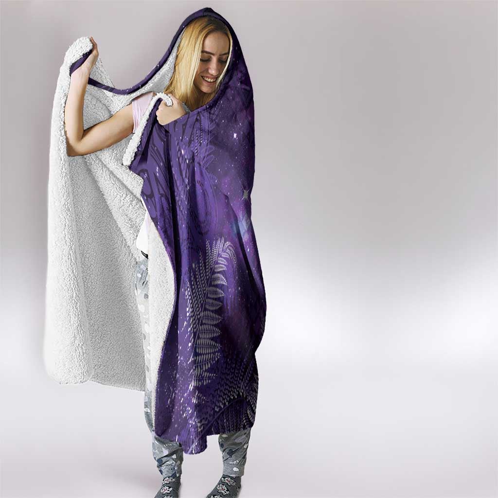 Aotearoa Taniko Matariki Hooded Blanket Cosmic Violet LT7 - Polynesian Pride
