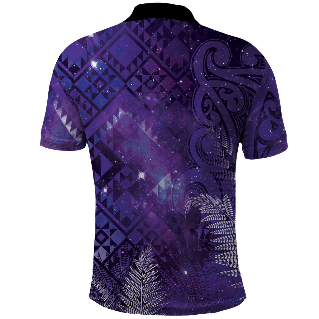 Aotearoa Taniko Matariki Polo Shirt Cosmic Violet LT7 - Polynesian Pride