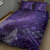 Aotearoa Taniko Matariki Quilt Bed Set Cosmic Violet LT7 - Polynesian Pride