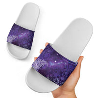 Aotearoa Taniko Matariki Slide Sandals Cosmic Violet LT7 - Polynesian Pride