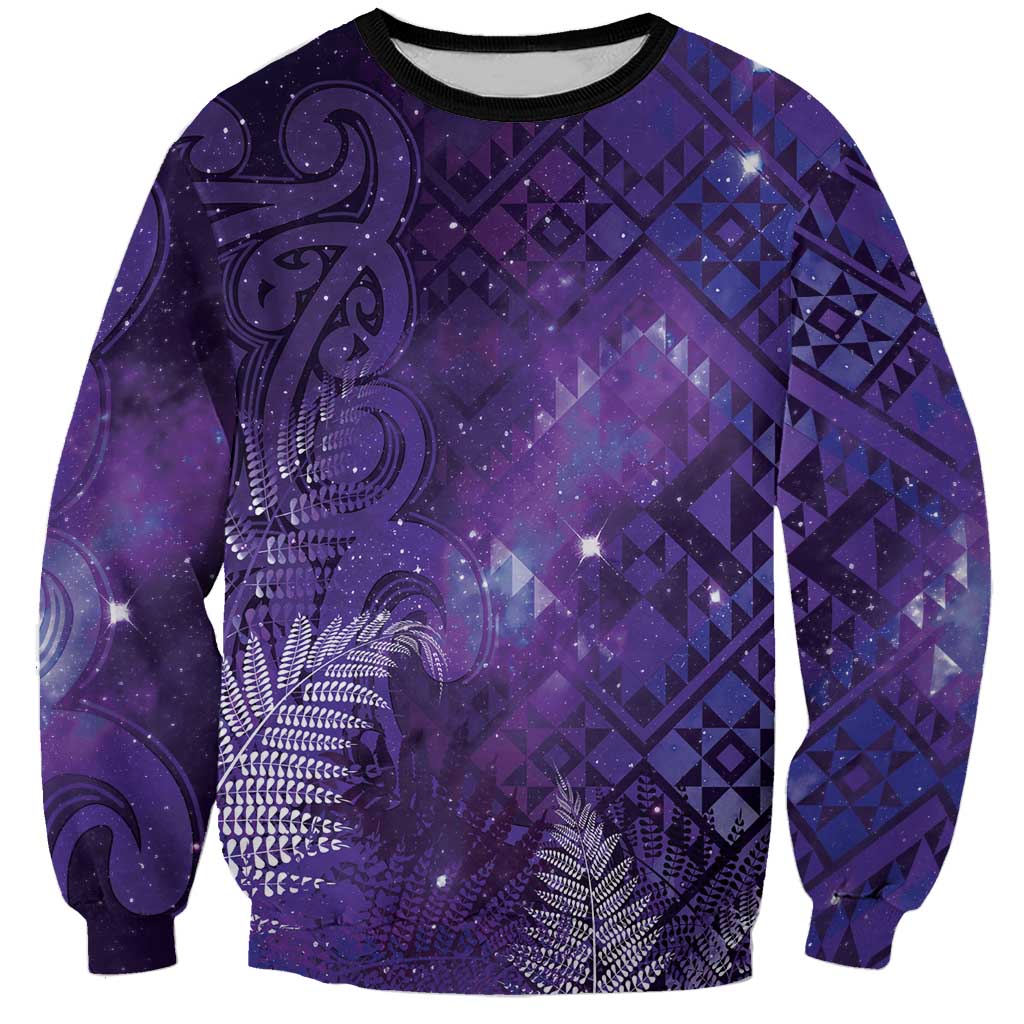 Aotearoa Taniko Matariki Sweatshirt Cosmic Violet LT7 Unisex Purple - Polynesian Pride