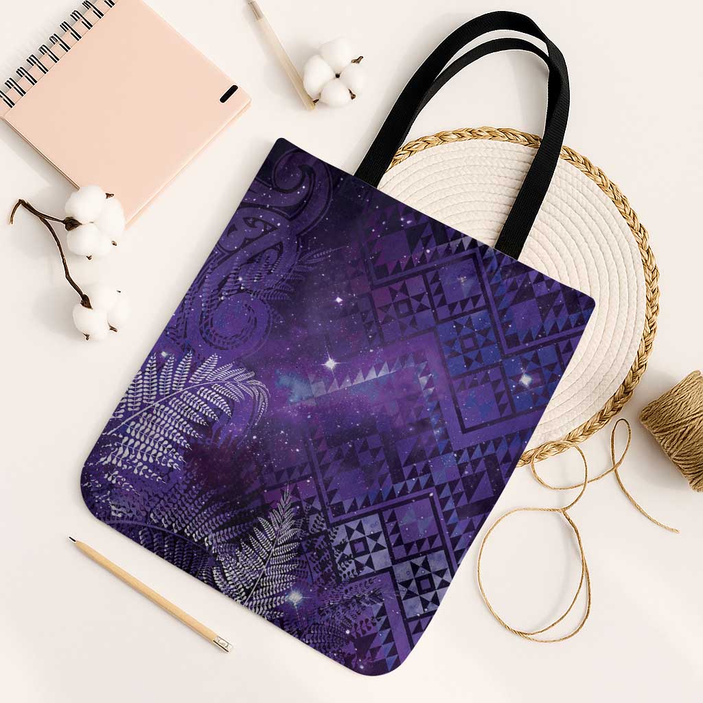 Aotearoa Taniko Matariki Tote Bag Cosmic Violet LT7 Black Strap One Size Purple - Polynesian Pride