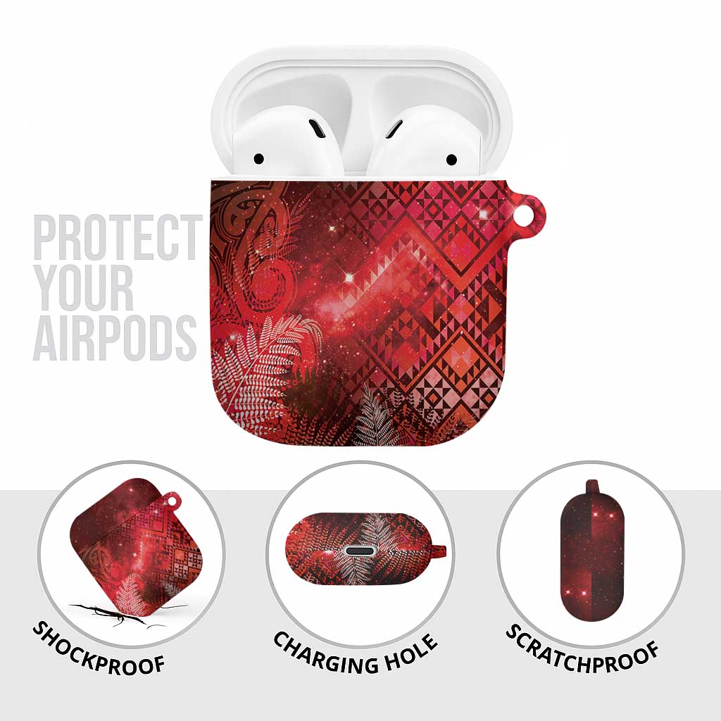 Aotearoa Taniko Matariki AirPods Case Cosmic Red LT7 - Polynesian Pride