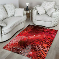 Aotearoa Taniko Matariki Area Rug Cosmic Red LT7 - Polynesian Pride