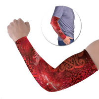 Aotearoa Taniko Matariki Arm Sleeves Cosmic Red LT7 Set of 2 Red - Polynesian Pride
