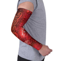 Aotearoa Taniko Matariki Arm Sleeves Cosmic Red LT7 - Polynesian Pride