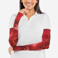 Aotearoa Taniko Matariki Arm Sleeves Cosmic Red LT7 - Polynesian Pride
