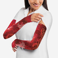 Aotearoa Taniko Matariki Arm Sleeves Cosmic Red LT7 - Polynesian Pride