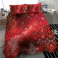 Aotearoa Taniko Matariki Bedding Set Cosmic Red LT7 - Polynesian Pride