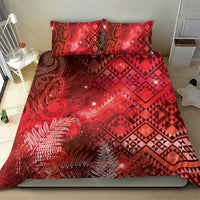 Aotearoa Taniko Matariki Bedding Set Cosmic Red LT7 - Polynesian Pride