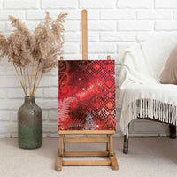 Aotearoa Taniko Matariki Canvas Wall Art Cosmic Red LT7 - Polynesian Pride