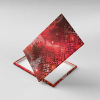 Aotearoa Taniko Matariki Canvas Wall Art Cosmic Red LT7 With Frame Red - Polynesian Pride