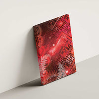 Aotearoa Taniko Matariki Canvas Wall Art Cosmic Red LT7 - Polynesian Pride