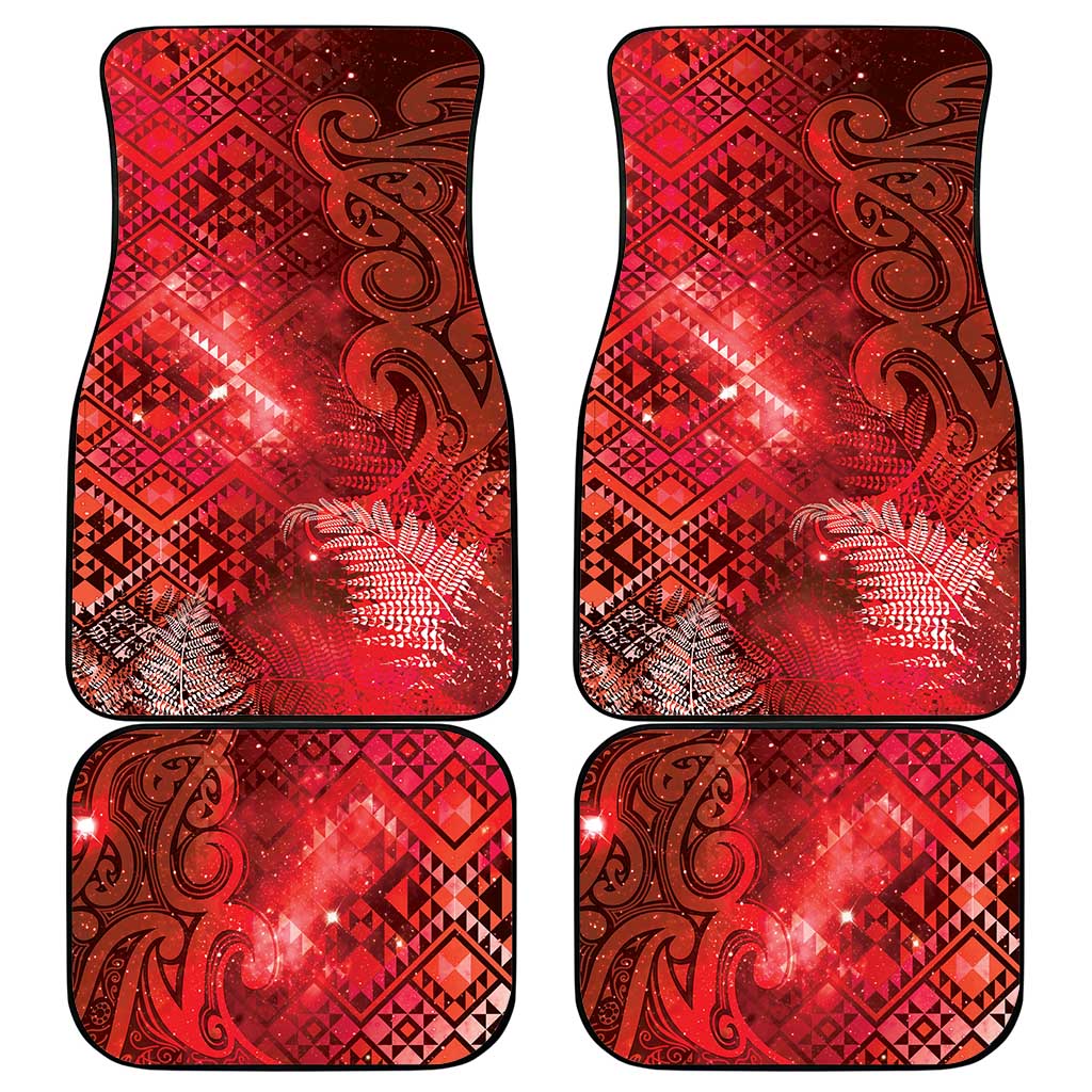 Aotearoa Taniko Matariki Car Mats Cosmic Red LT7 - Polynesian Pride