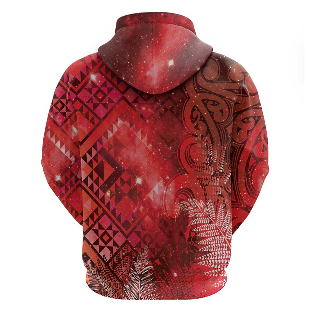 Aotearoa Taniko Matariki Hoodie Cosmic Red LT7 - Polynesian Pride