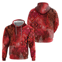 Aotearoa Taniko Matariki Hoodie Cosmic Red LT7 - Polynesian Pride