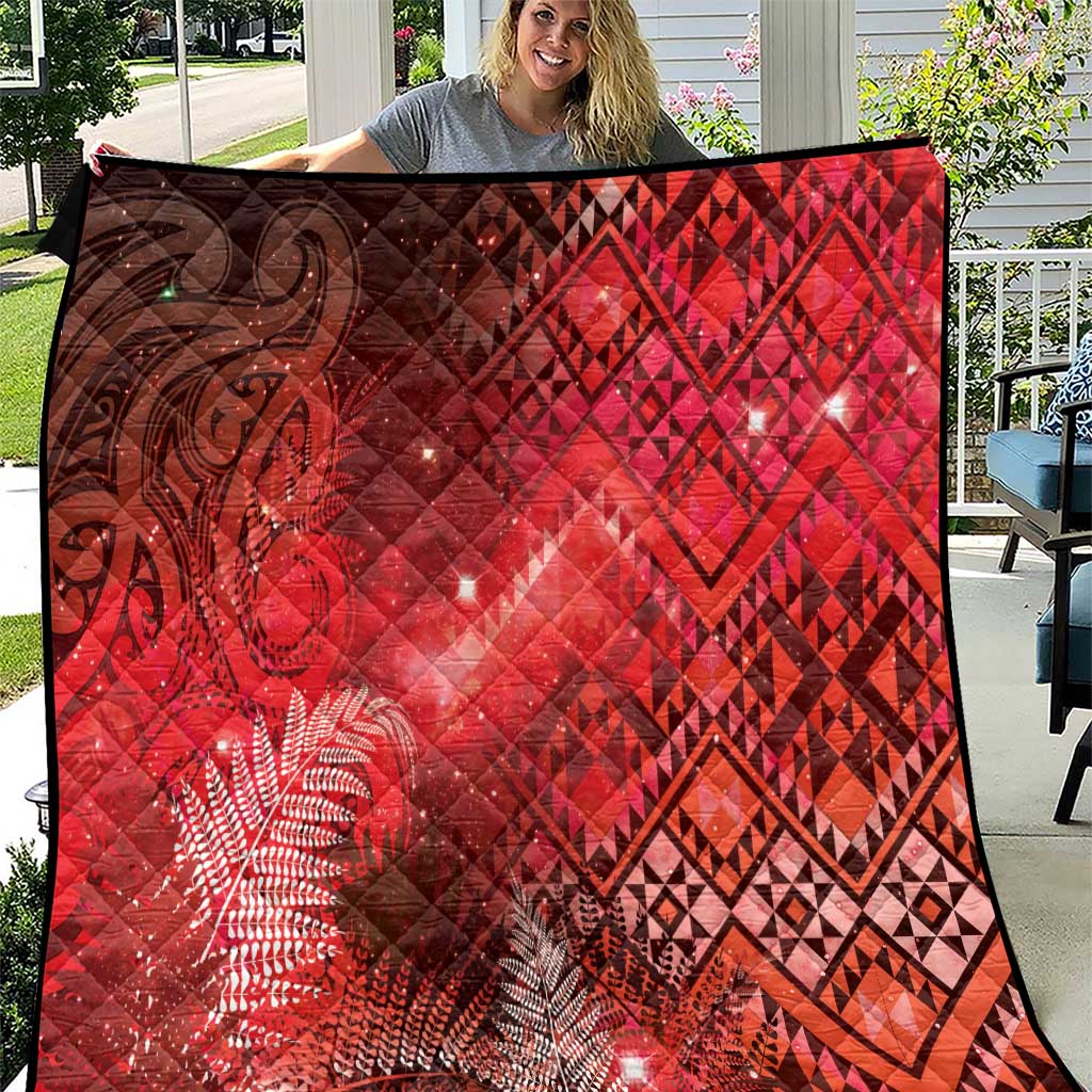 Aotearoa Taniko Matariki Quilt Cosmic Red LT7 Red - Polynesian Pride