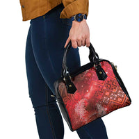 Aotearoa Taniko Matariki Shoulder Handbag Cosmic Red LT7 - Polynesian Pride