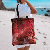 Aotearoa Taniko Matariki Tote Bag Cosmic Red LT7 - Polynesian Pride