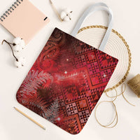 Aotearoa Taniko Matariki Tote Bag Cosmic Red LT7 White Strap One Size Red - Polynesian Pride