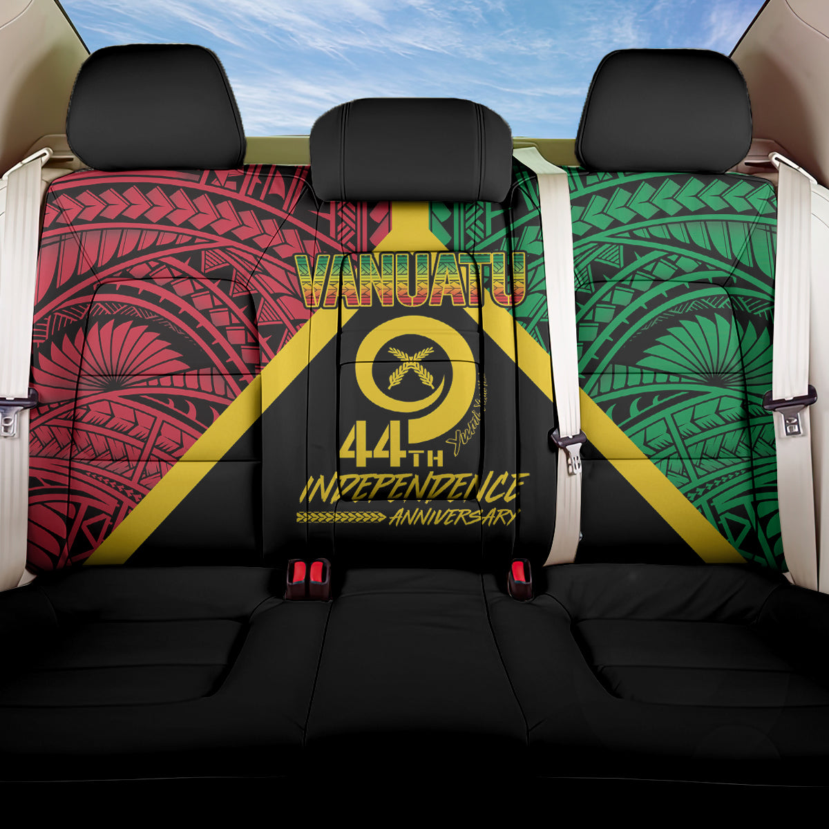 Vanuatu 44th Independence Anniversary Back Car Seat Cover LT7 One Size Colorful - Polynesian Pride