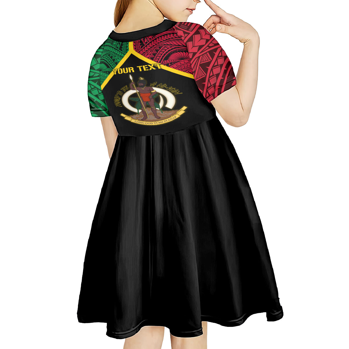 Vanuatu 44th Independence Anniversary Kid Short Sleeve Dress LT7 - Polynesian Pride