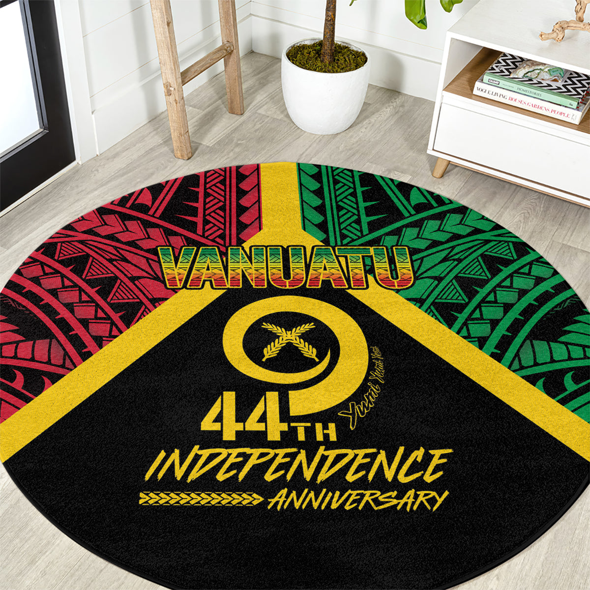 Vanuatu 44th Independence Anniversary Round Carpet LT7 Colorful - Polynesian Pride