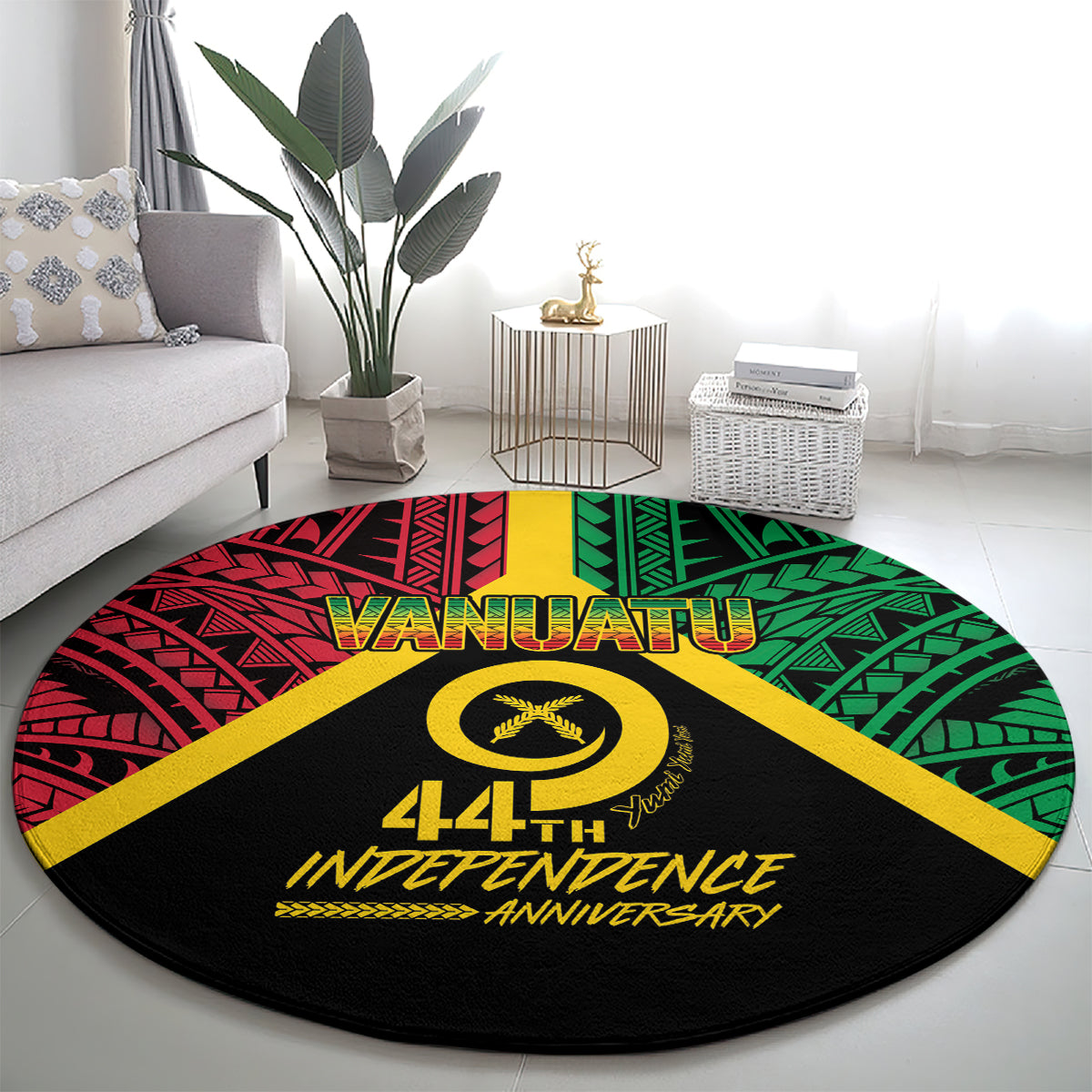 Vanuatu 44th Independence Anniversary Round Carpet LT7 - Polynesian Pride