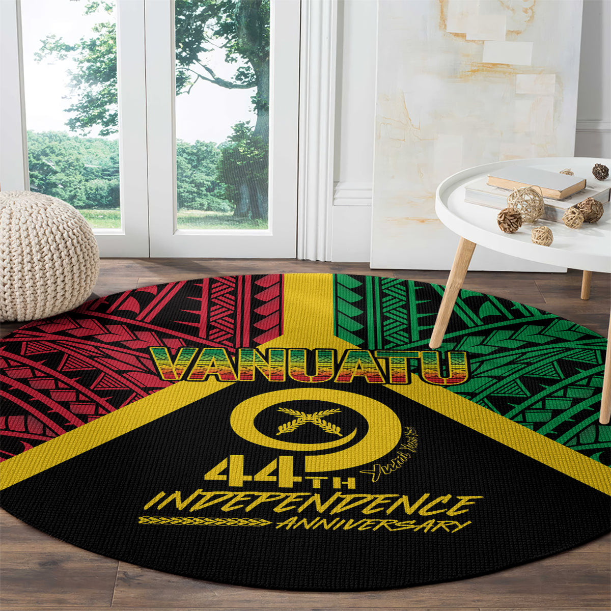 Vanuatu 44th Independence Anniversary Round Carpet LT7 - Polynesian Pride