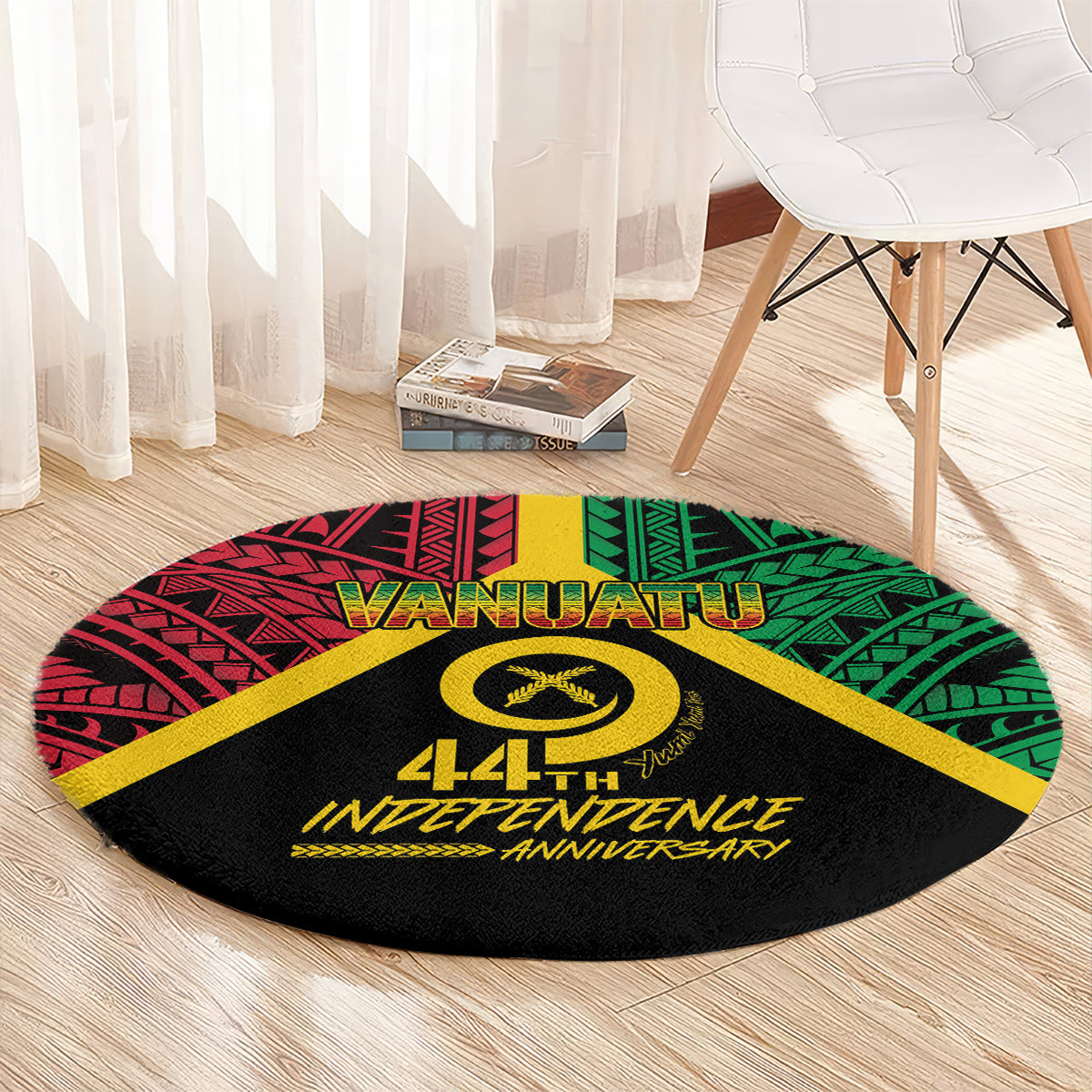 Vanuatu 44th Independence Anniversary Round Carpet LT7 - Polynesian Pride