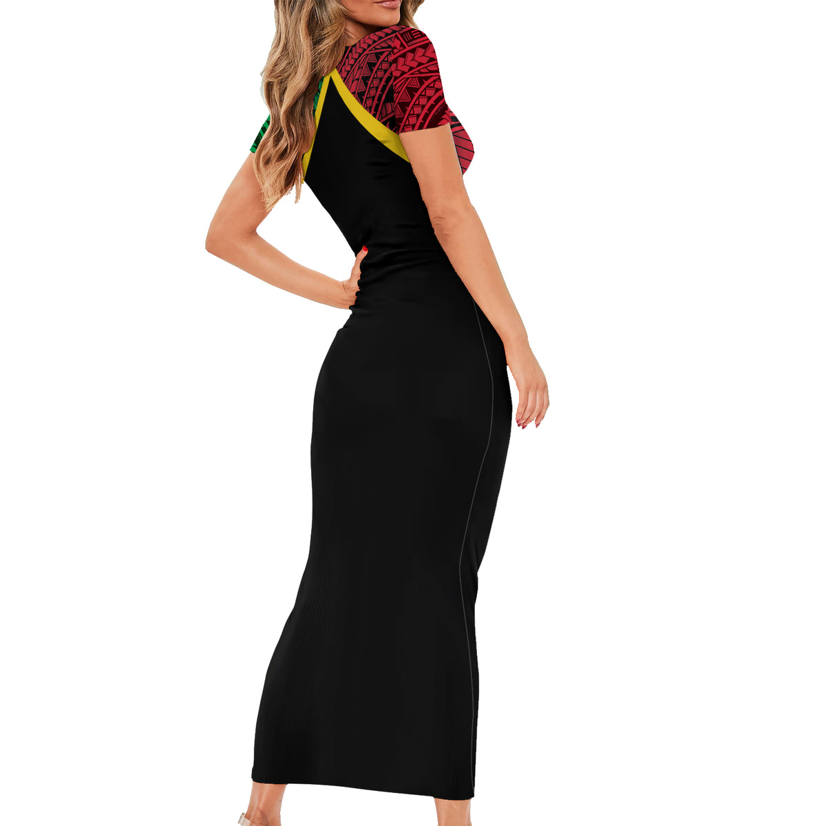 Vanuatu 44th Independence Anniversary Short Sleeve Bodycon Dress LT7 - Polynesian Pride