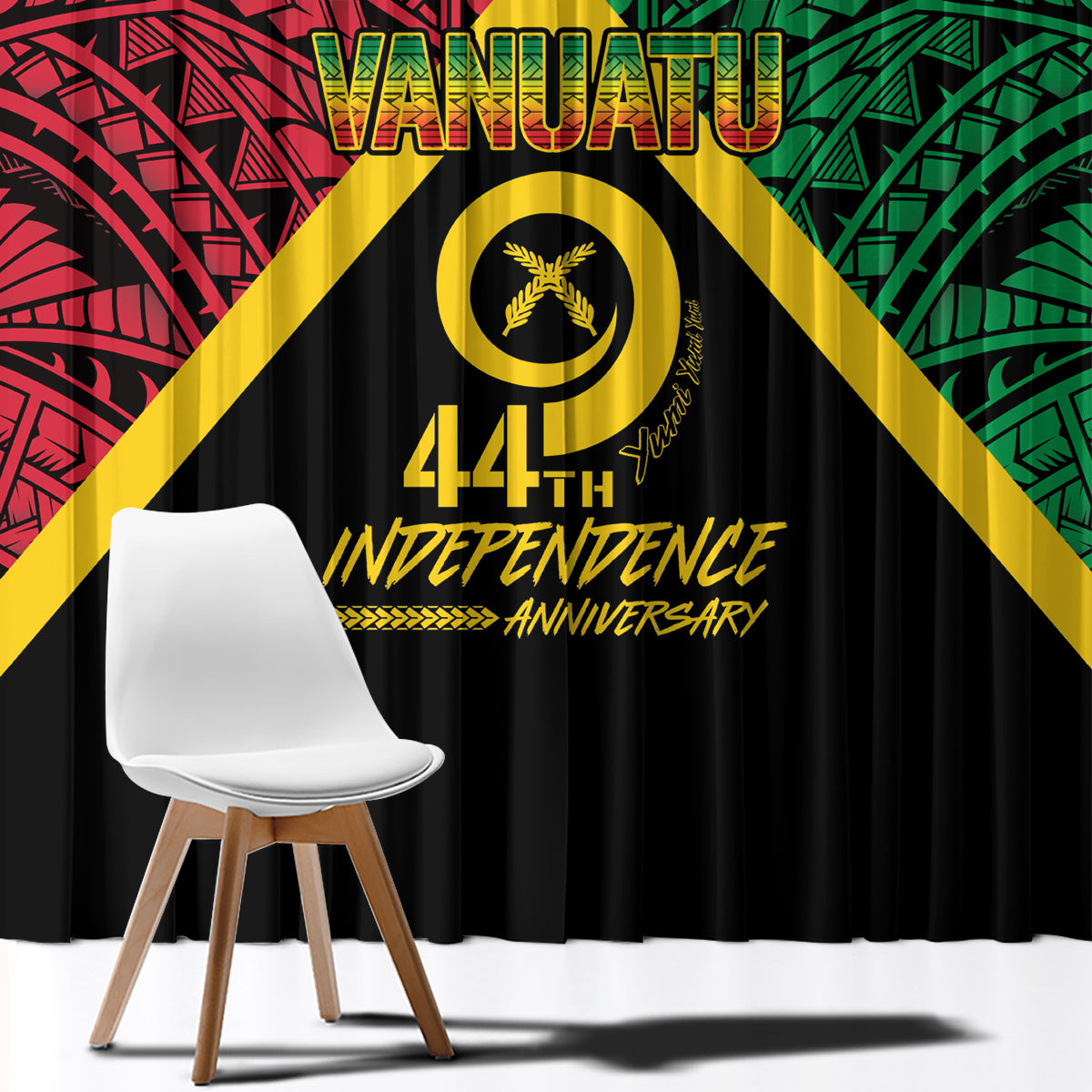 Vanuatu 44th Independence Anniversary Window Curtain LT7 - Polynesian Pride