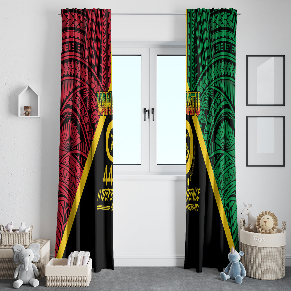 Vanuatu 44th Independence Anniversary Window Curtain LT7 - Polynesian Pride