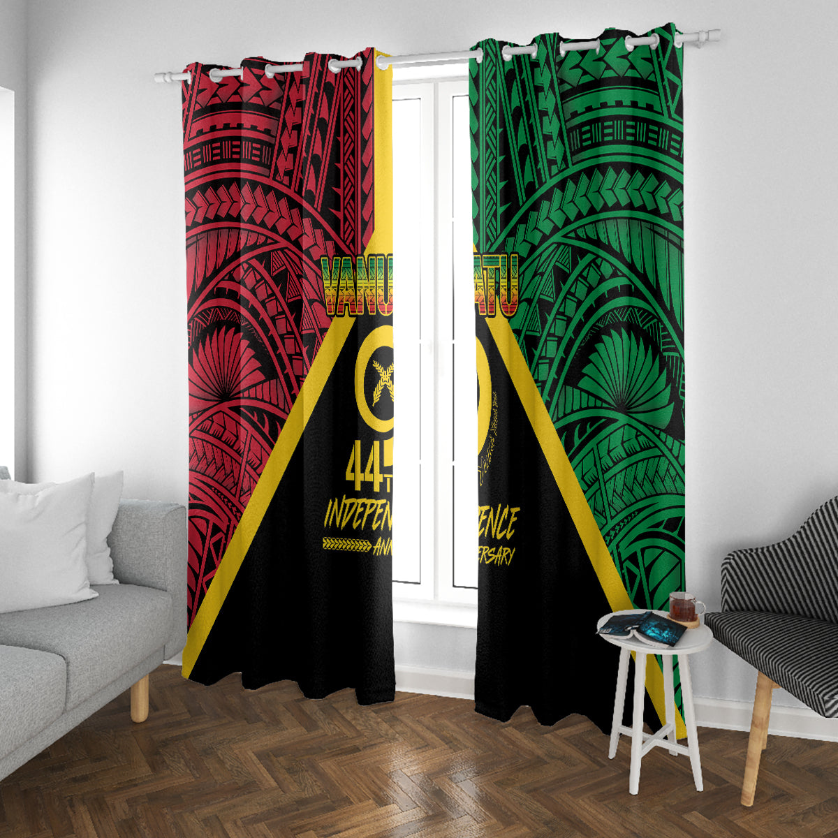 Vanuatu 44th Independence Anniversary Window Curtain LT7 With Grommets Colorful - Polynesian Pride