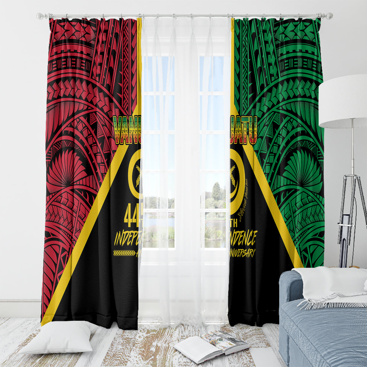 Vanuatu 44th Independence Anniversary Window Curtain LT7 - Polynesian Pride