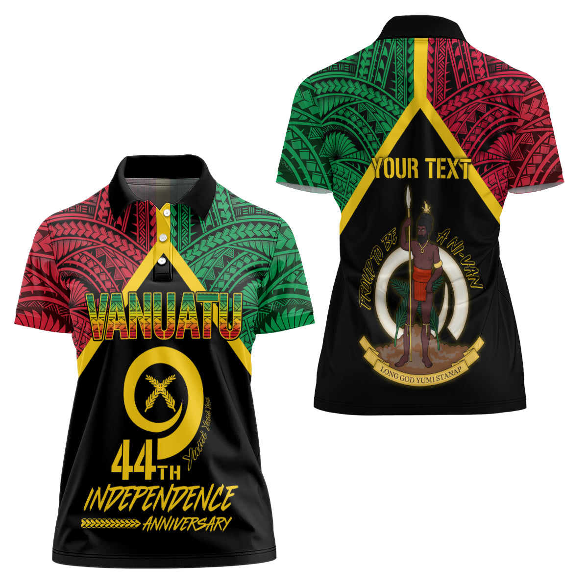 Vanuatu 44th Independence Anniversary Women Polo Shirt LT7 - Polynesian Pride