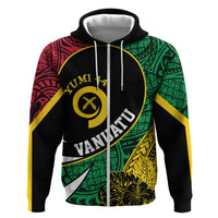 Vanuatu Independence Day Yumi 44 Hoodie LT7 Zip Hoodie Colorful - Polynesian Pride
