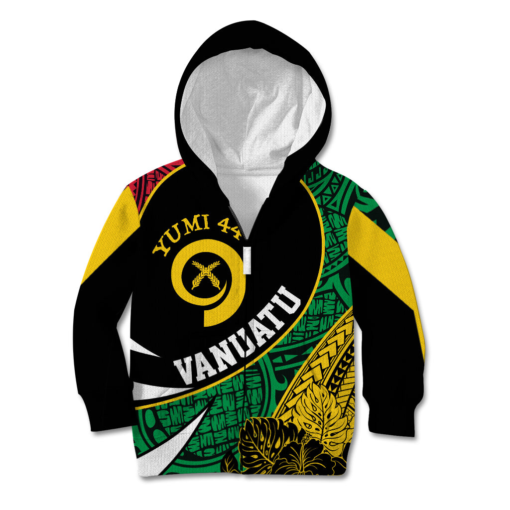 Vanuatu Independence Day Yumi 44 Kid Hoodie LT7 Zip Hoodie Colorful - Polynesian Pride