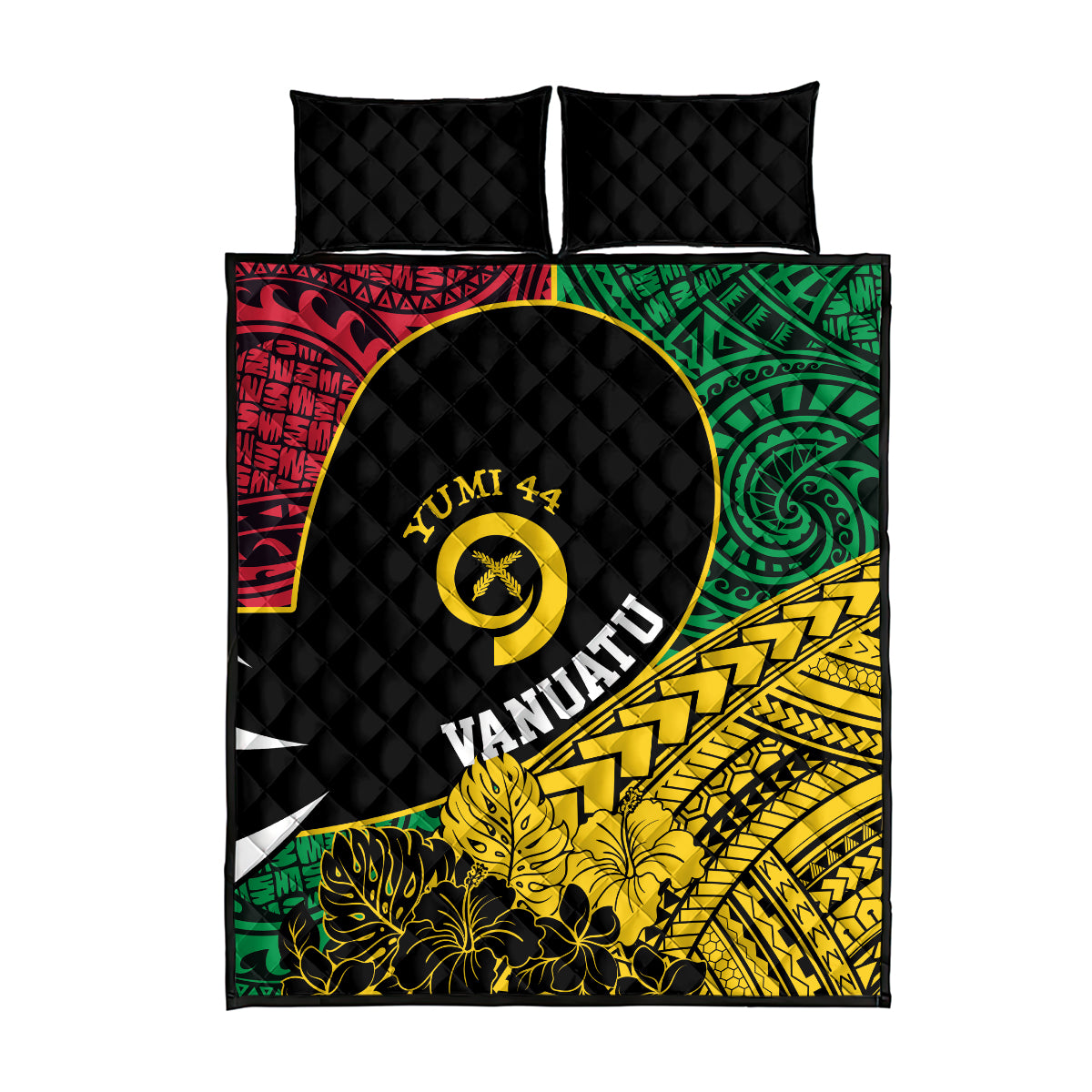 Vanuatu Independence Day Yumi 44 Quilt Bed Set LT7 - Polynesian Pride