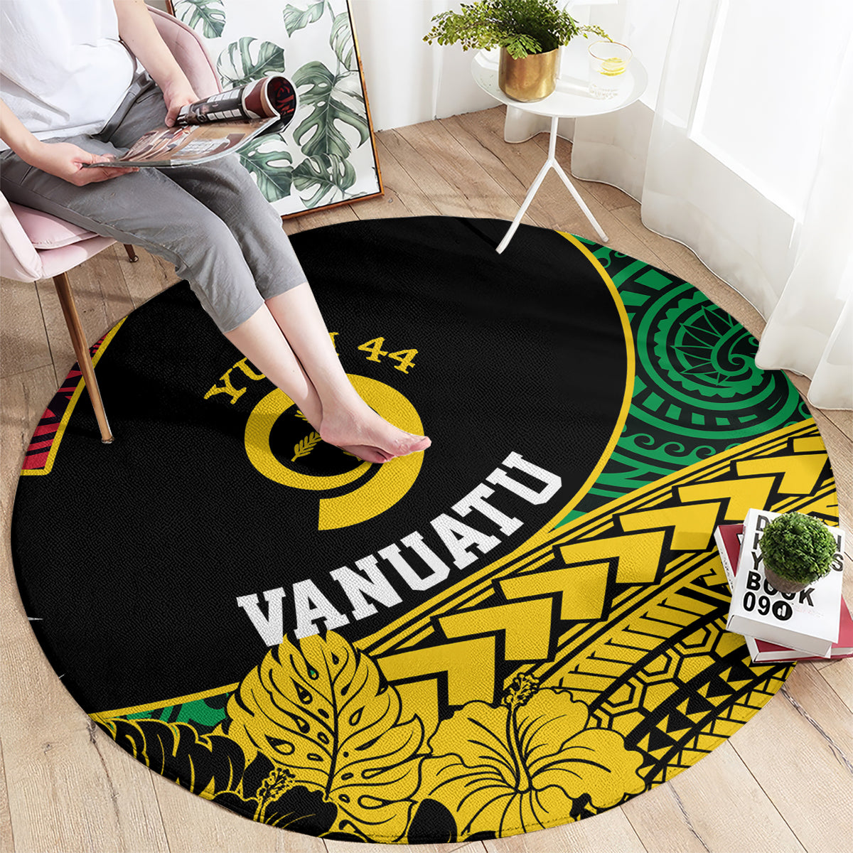 Vanuatu Independence Day Yumi 44 Round Carpet LT7 - Polynesian Pride