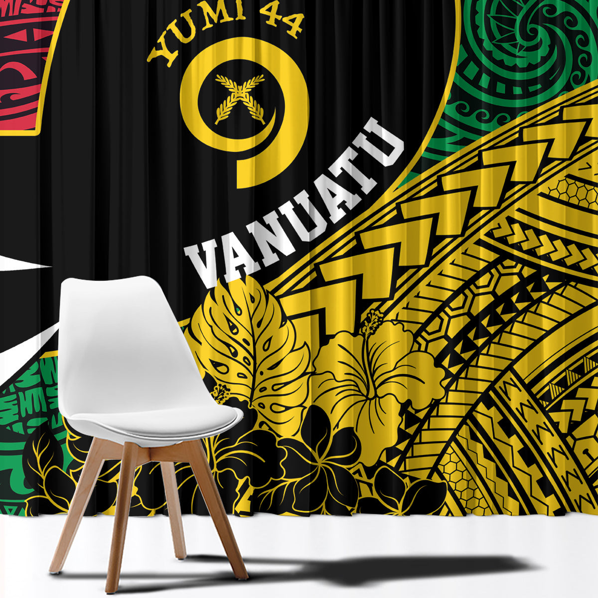 Vanuatu Independence Day Yumi 44 Window Curtain LT7 - Polynesian Pride