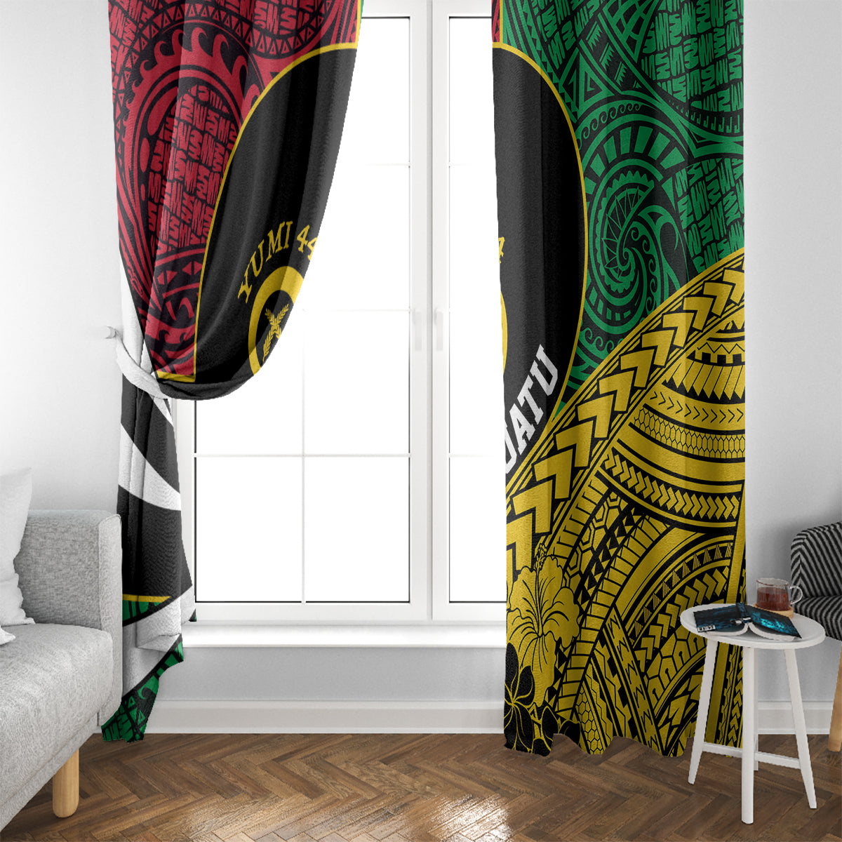 Vanuatu Independence Day Yumi 44 Window Curtain LT7 - Polynesian Pride