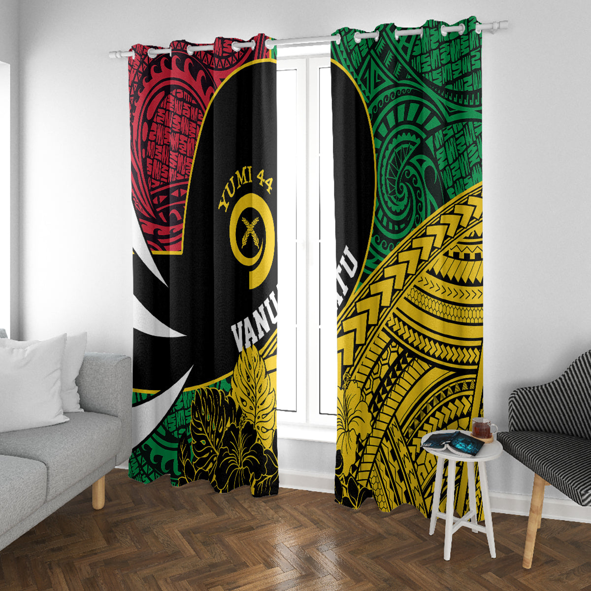 Vanuatu Independence Day Yumi 44 Window Curtain LT7 With Grommets Colorful - Polynesian Pride