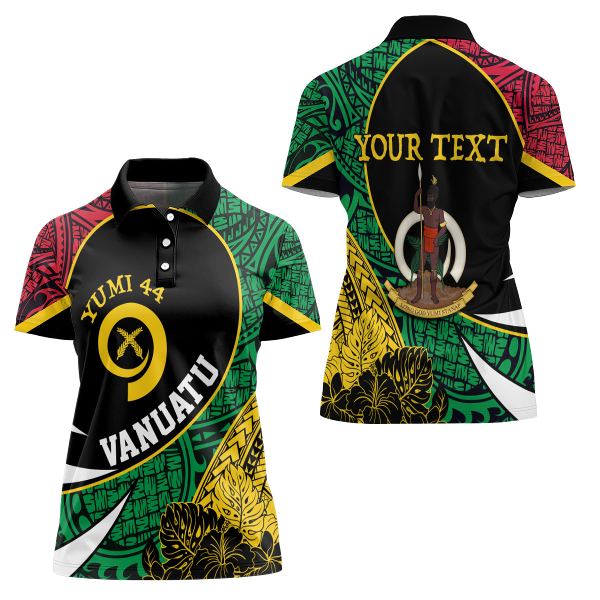 Vanuatu Independence Day Yumi 44 Women Polo Shirt LT7 - Polynesian Pride