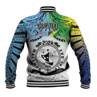 Malampa Fiji Day Baseball Jacket Gradient Style LT7 - Polynesian Pride