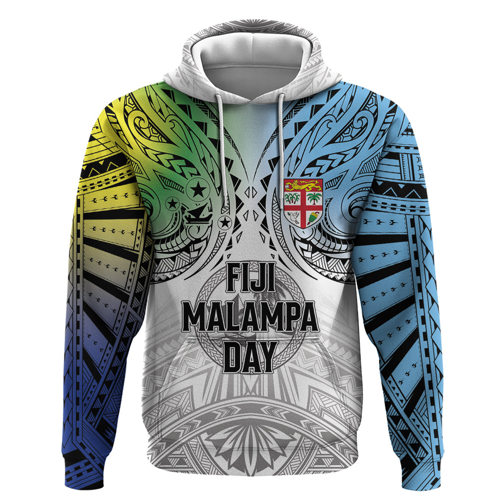 Malampa Fiji Day Hoodie Gradient Style LT7 Pullover Hoodie White - Polynesian Pride