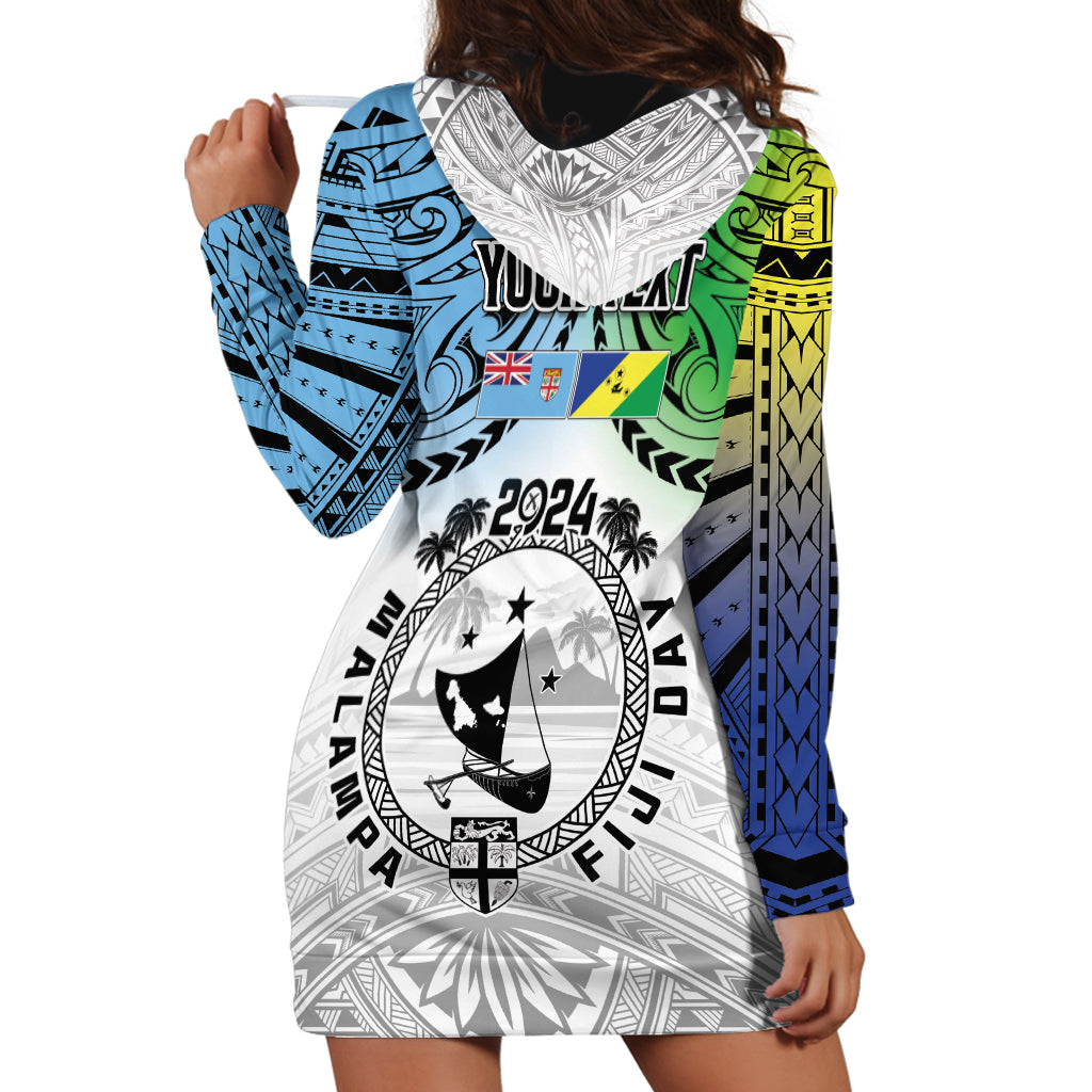 Malampa Fiji Day Hoodie Dress Gradient Style LT7 - Polynesian Pride